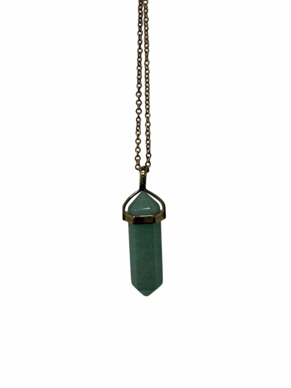 NWT Green Crystal Point Pendant Necklace